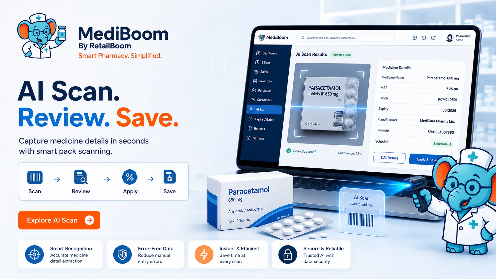 MediBoom AI-assisted medicine pack scan