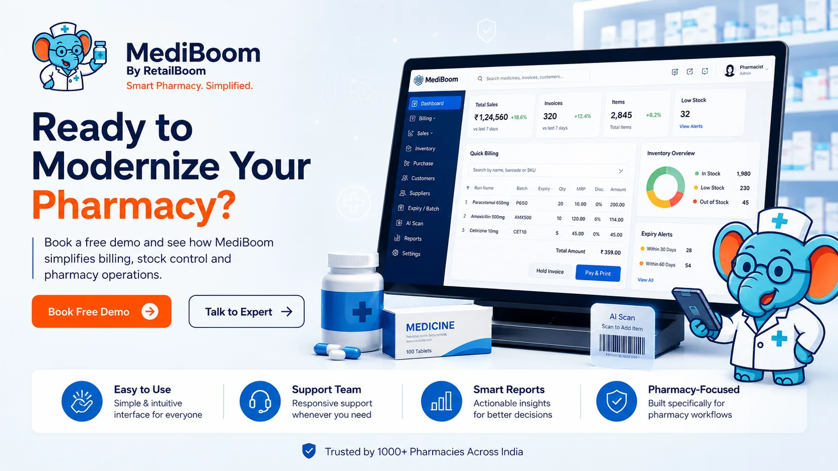 Book a MediBoom pharmacy software demo