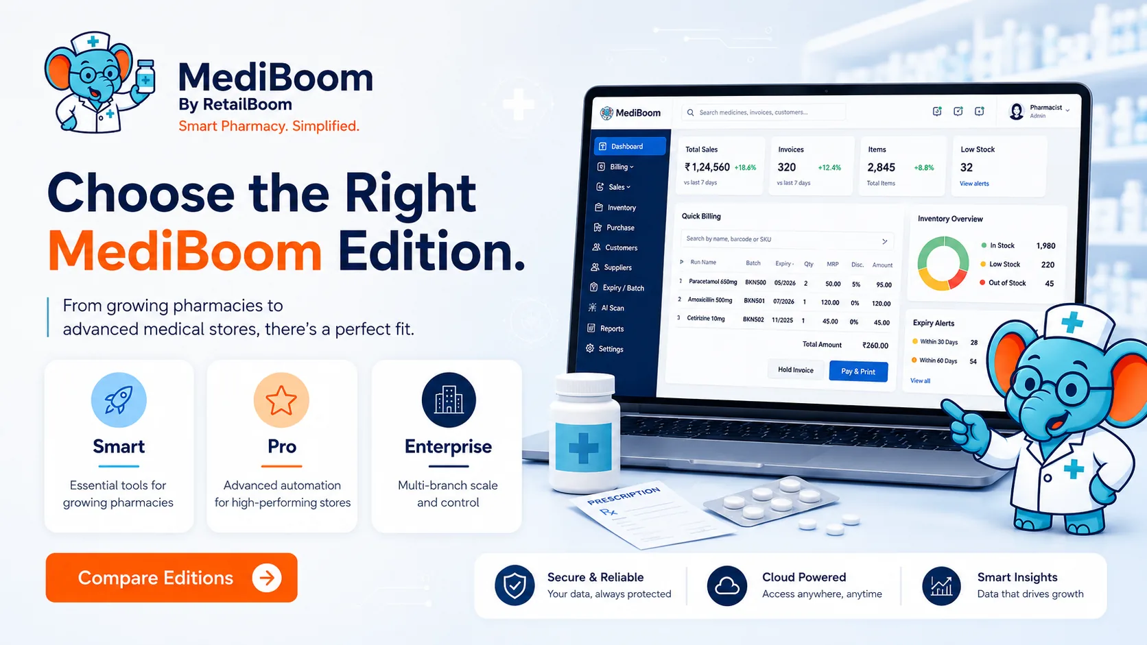 MediBoom Smart, Pro and Enterprise editions